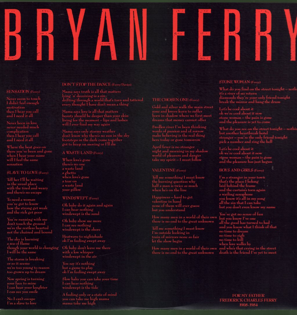 Bryan Ferry - Boys And Girls - Lp