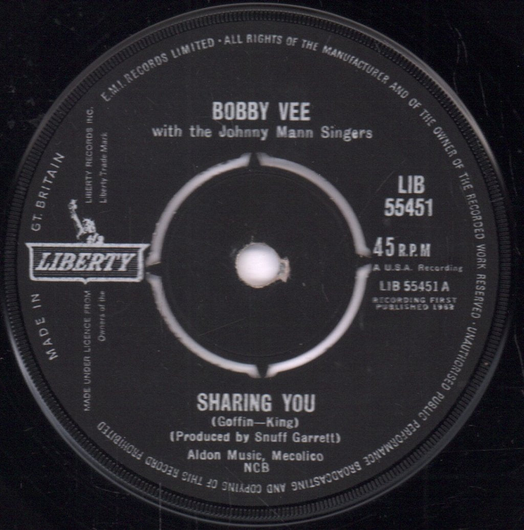 Bobby Vee - Sharing You - 7 Inch