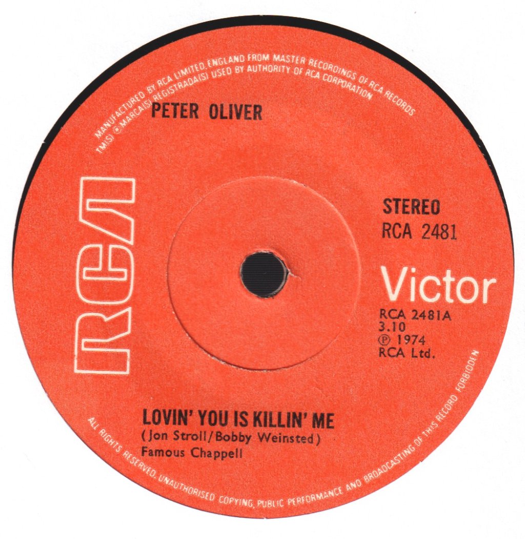 Peter Oliver - Lovin' You Is Killin' Me - 7 Inch