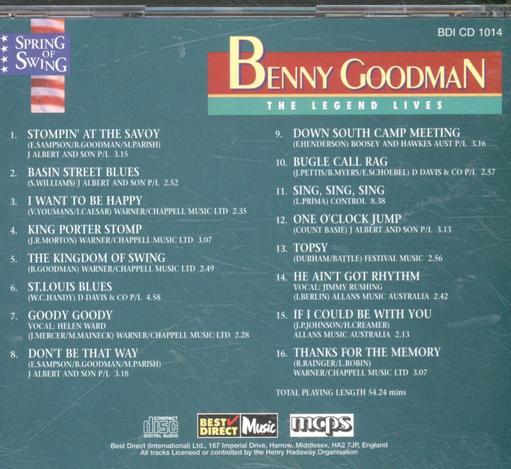 Benny Goodman - Legend Lives - Cd