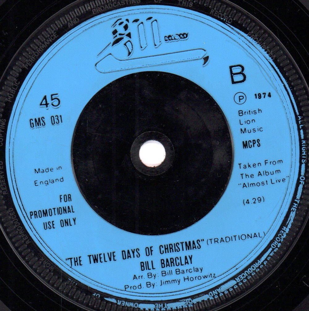Bill Barclay - Twelve Days Of Christmas - 7 Inch