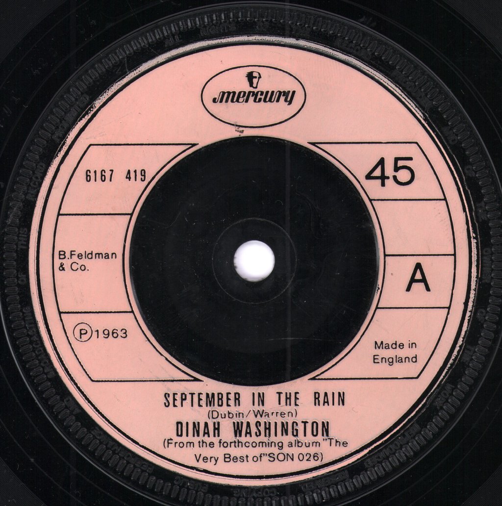 Dinah Washington - September In The Rain - 7 Inch