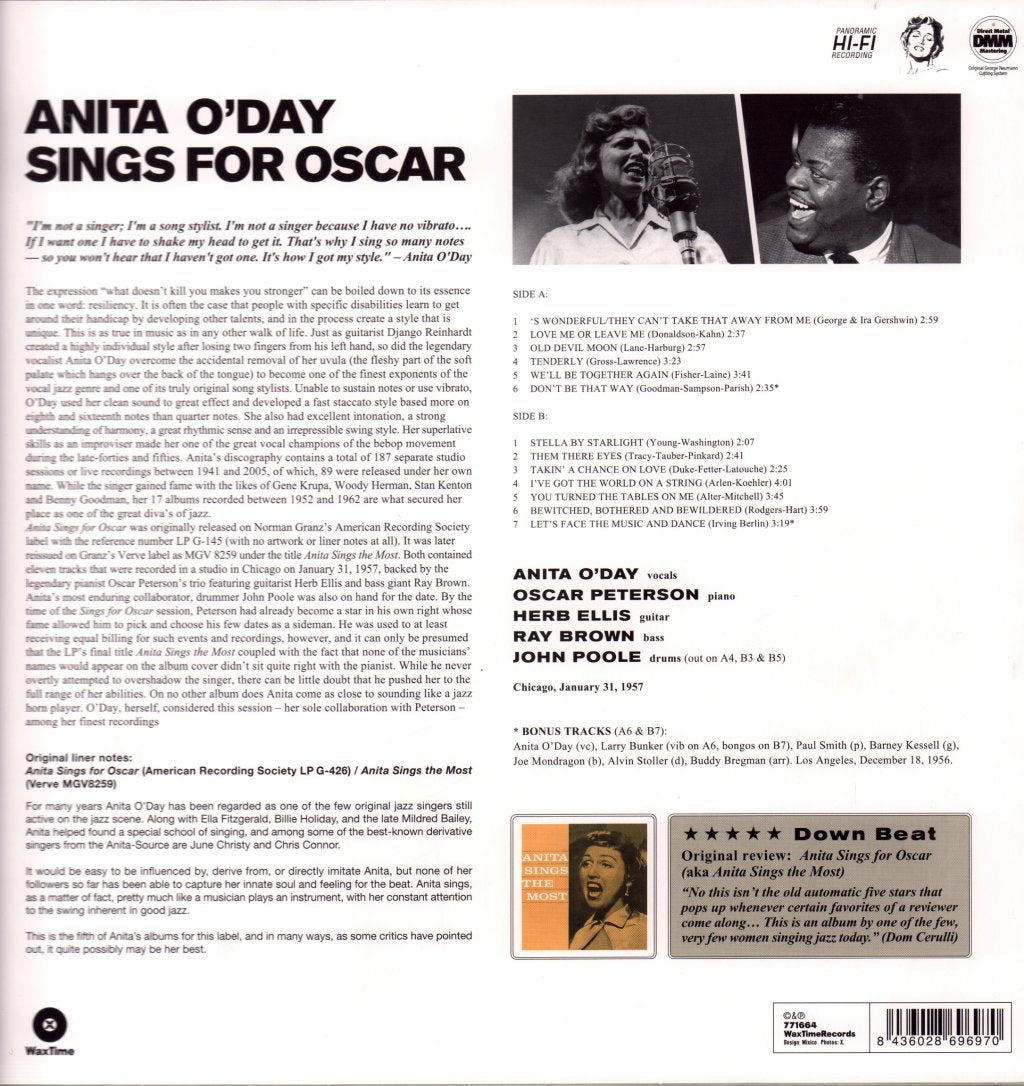 Anita O'Day - Anita Sings For Oscar - Lp
