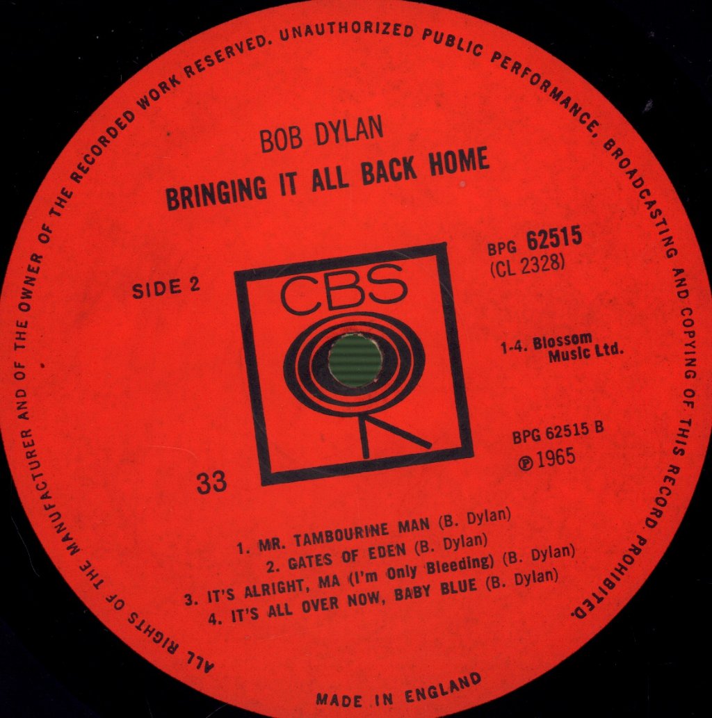 Bob Dylan - Bringing It All Back Home - Lp