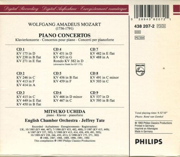 Mitsuko Uchida, English Chamber Orchestra, Jeffrey Tate - Mozart - Piano Concertos = Klavierkonzerte - Cd Set