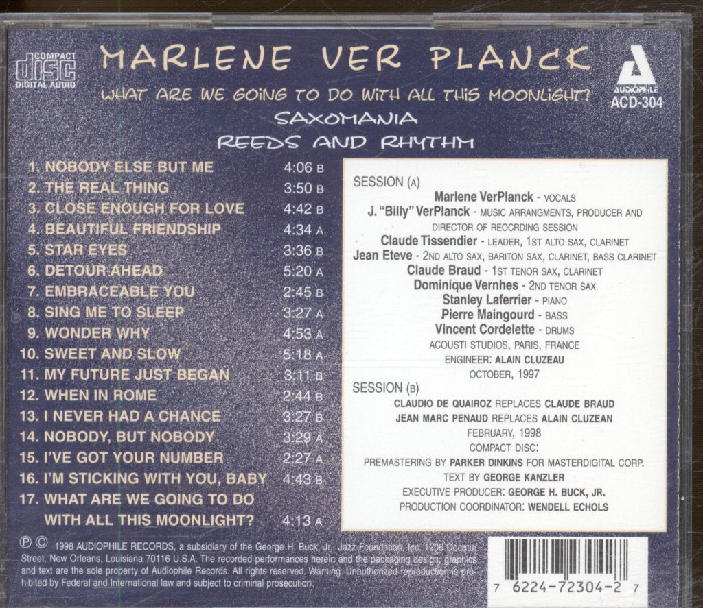 Marlene VerPlanck - What Are We Going to Do with All This Moonlight? - Cd