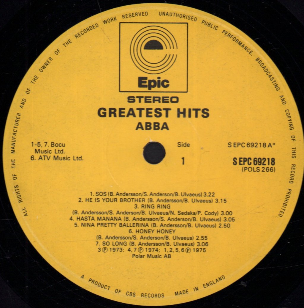 ABBA - Greatest Hits - Lp
