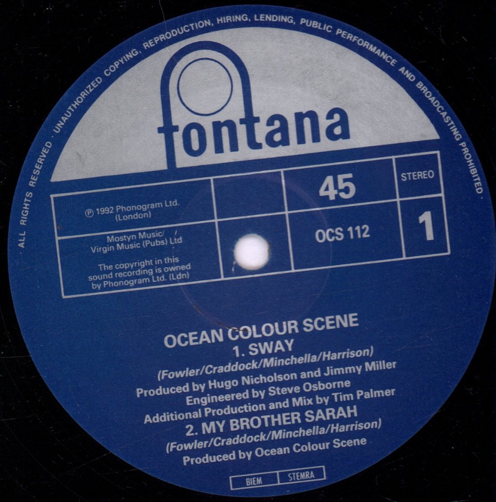 Ocean Colour Scene - Sway - 12 Inch