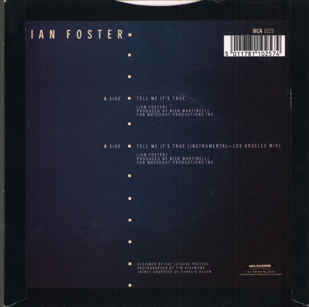 Ian Foster - Tell Me It's True - 7 Inch