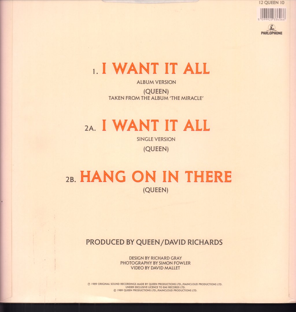 Queen - I Want It All - 12 Inch