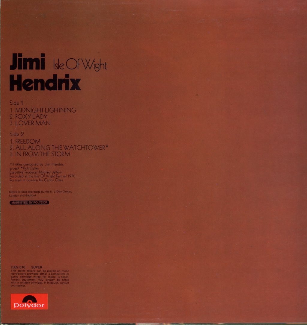 Jimi Hendrix - Isle Of Wight - Lp