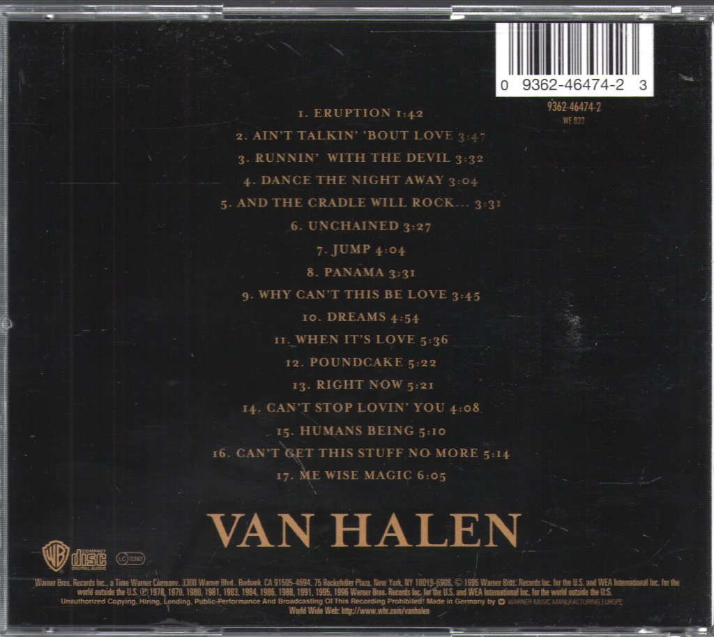 Van Halen - Best Of Volume 1 - Cd