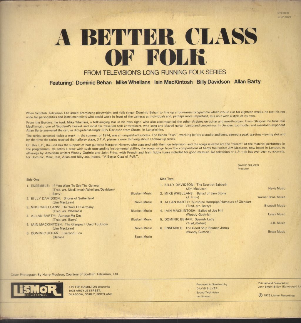Various Artists - A Better Class Of Folk From Tv's Long Running Folk Seri - Lp