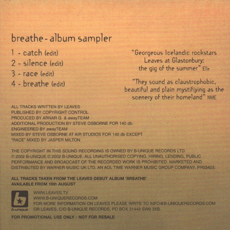 Leaves (2000'S Group) - Breathe - Cd
