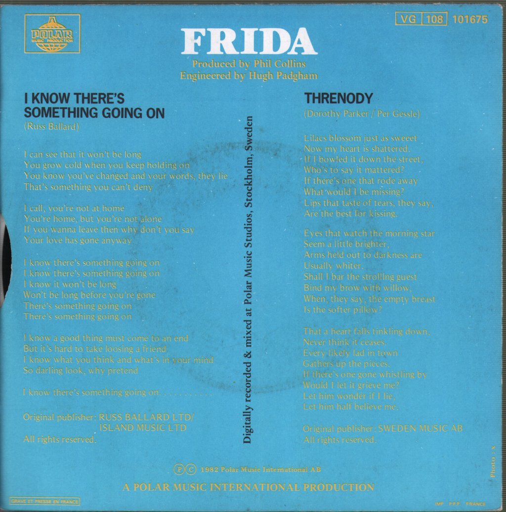 Frida - I Know There's Something Going On / Threnody - 7 Inch