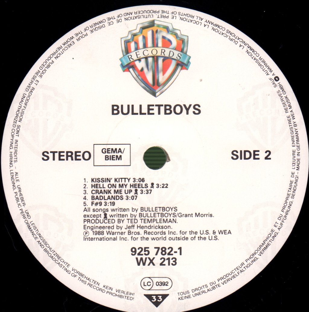 Bullet Boys - Bullet Boys - Lp