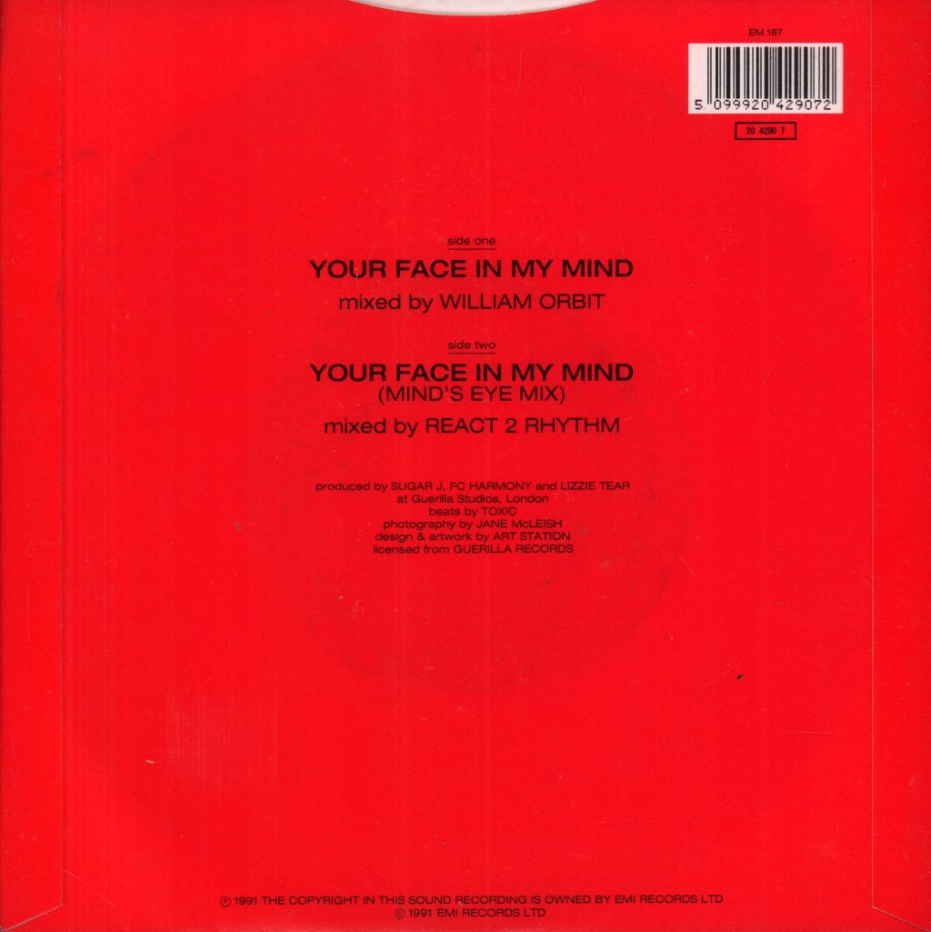 Lizzie Tear - Your Face In My Mind - 7 Inch