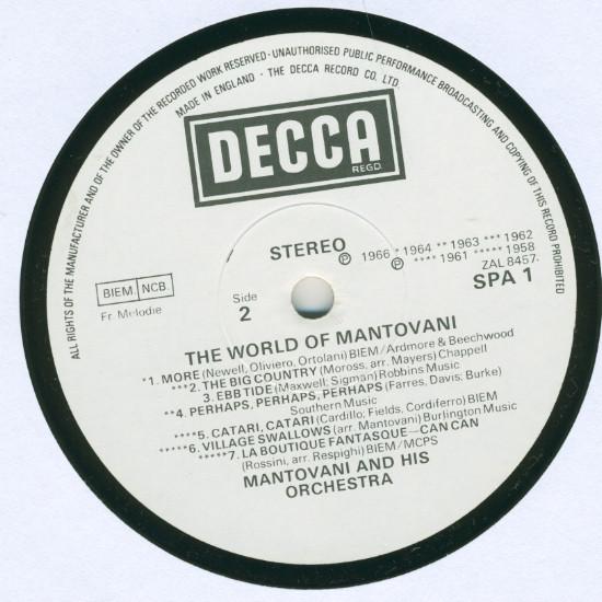Mantovani And His Orchestra - World Of Mantovani - Lp