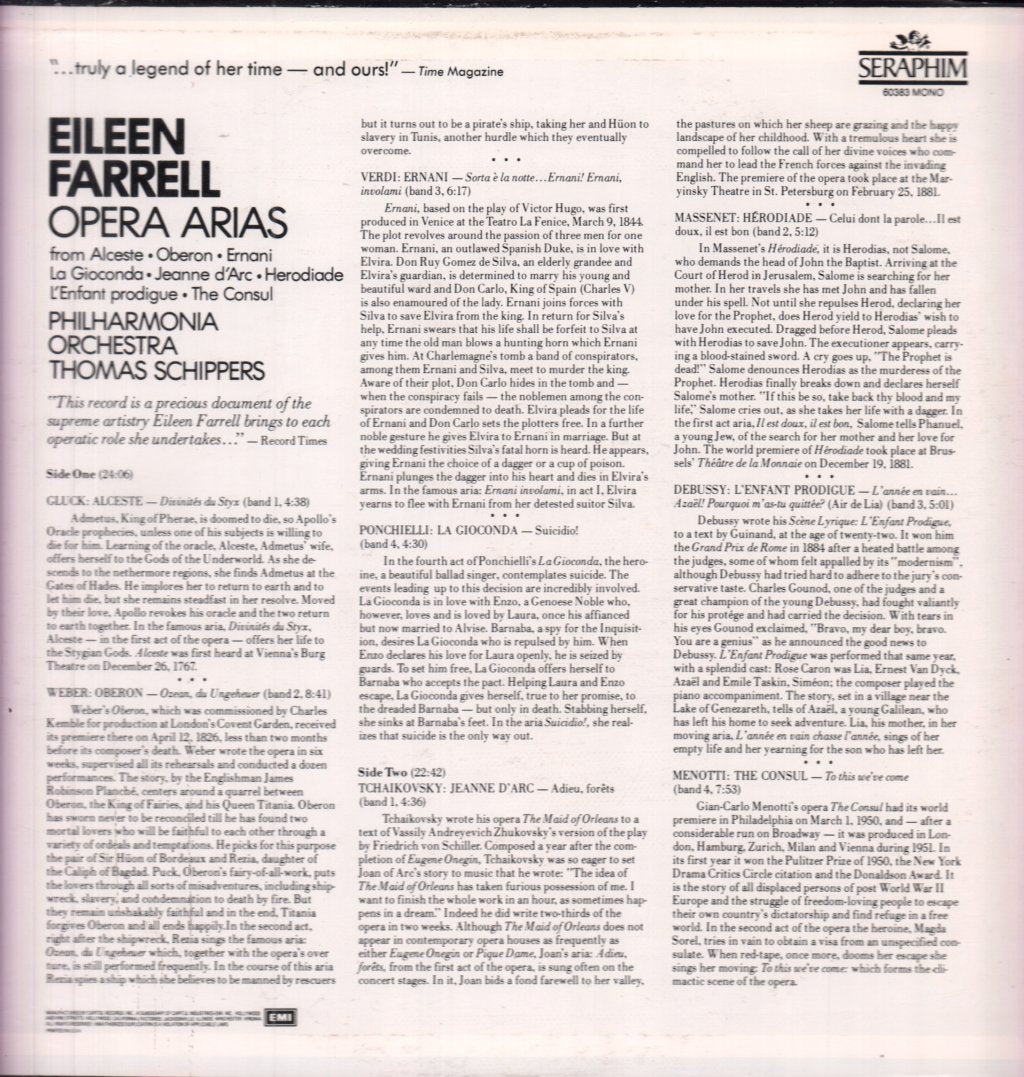 Eileen Farrell - Opera Arias - Lp