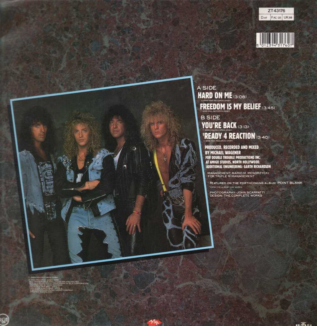 Bonfire - Hard On Me - 12 Inch
