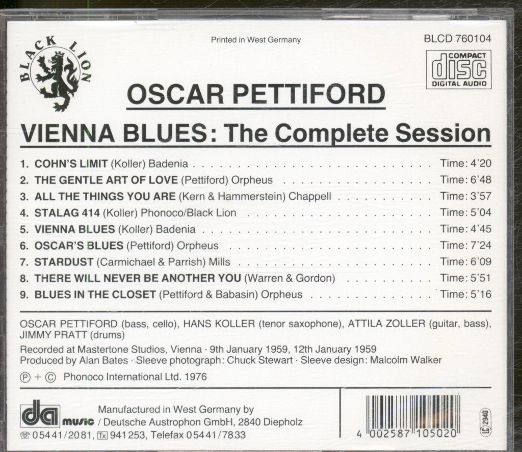 Oscar Pettiford - Vienna Blues: The Complete Session - Cd