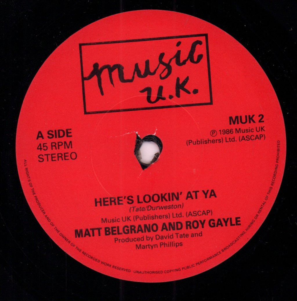 Matt Belgrano And Roy Gayle - Here's Lookin' At Ya - 7 Inch