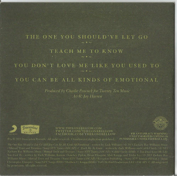 Lone Bellow - One You Should've Let Go - Cdr