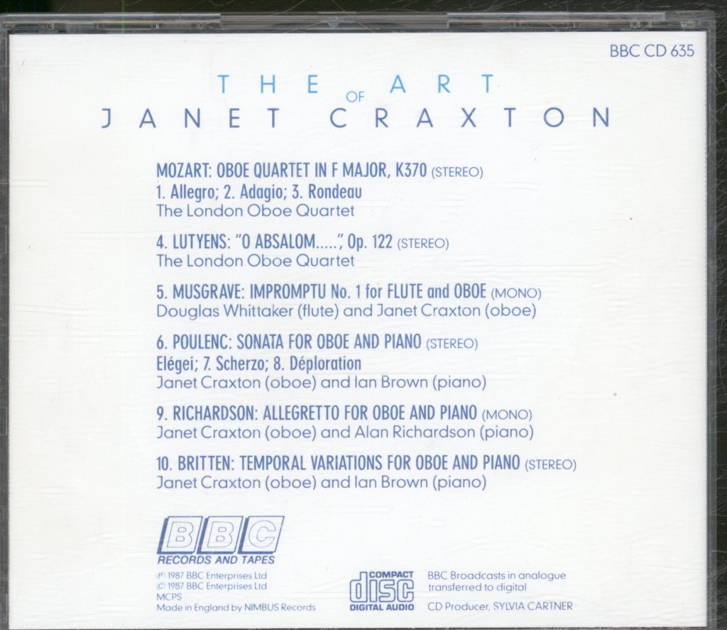 Janet Craxton - Art Of Janet Craxton - Cd