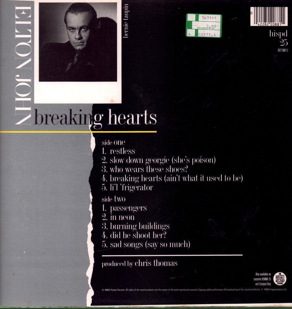 Elton John - Breaking Hearts - Lp