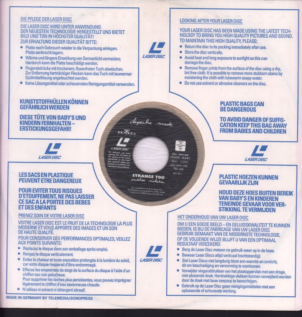 Depeche Mode - Strange Too (Another Violation By Anton Corbijn) - Laser Disc