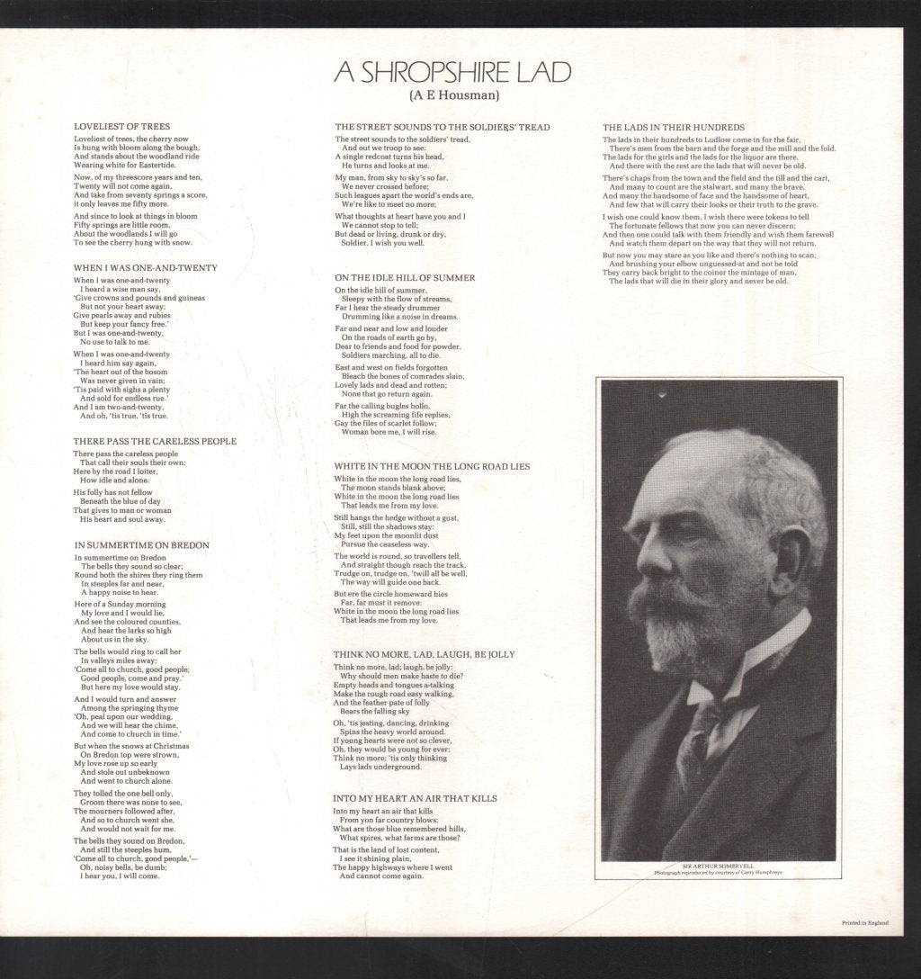 David Wilson-Johnson / David Owen Norris - Somervell - Maud / A Shropshire Lad - Lp