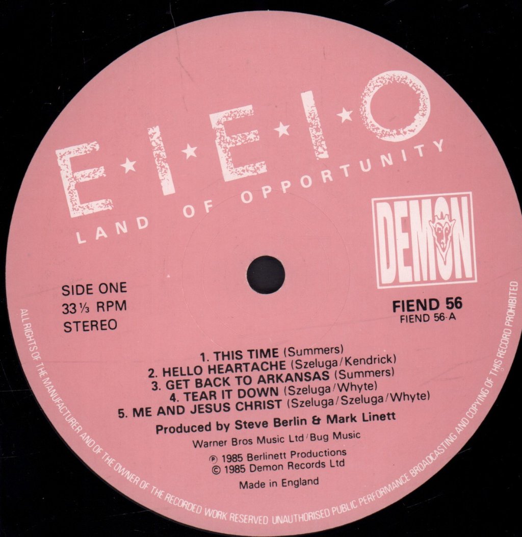 E*I*E*I*O - Land Of Opportunity - Lp