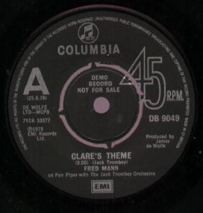 Fred Mann - Clare's Theme - 7 Inch