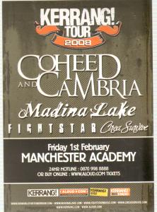 Kerrang Tour 2008 - Manchester Academy 01 February 2008 - Card