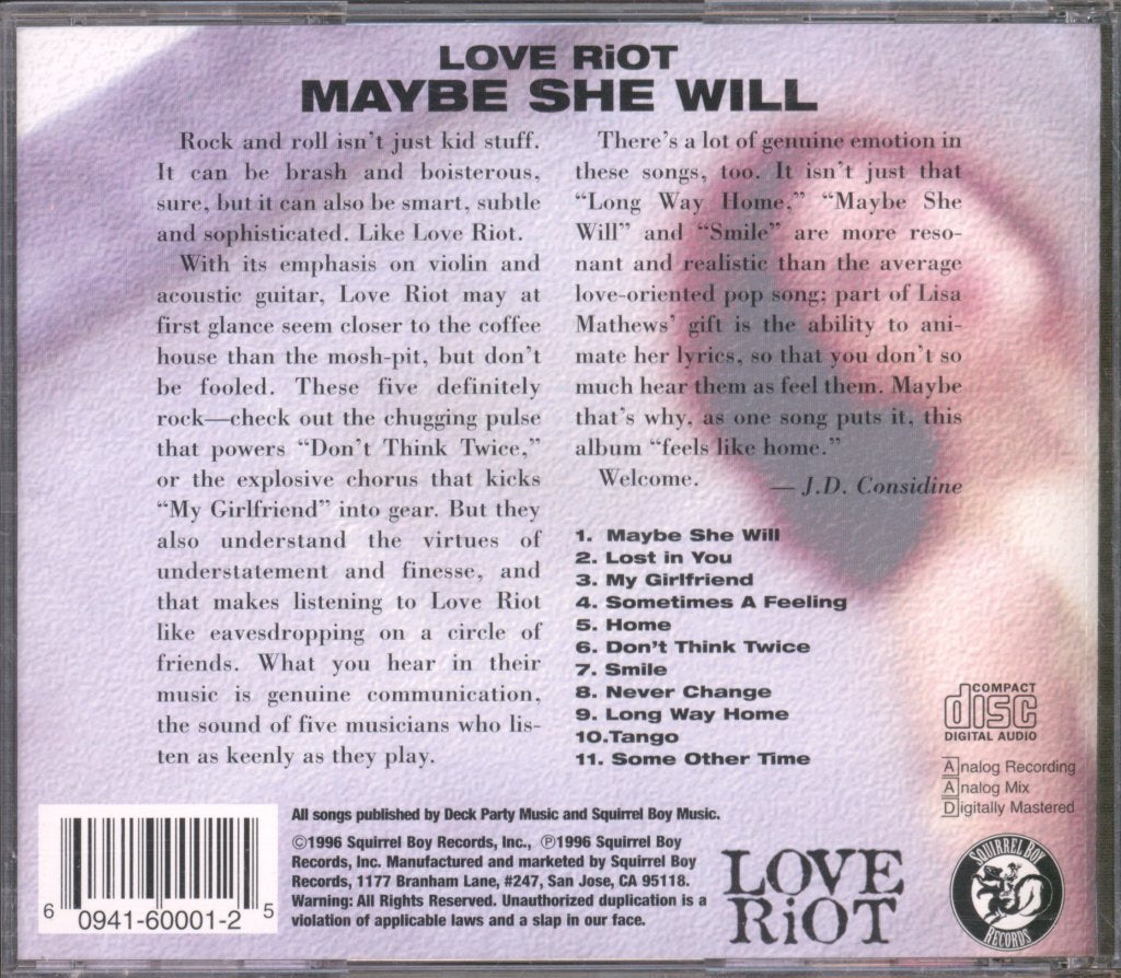 Love Riot - Maybe She Will - Cd