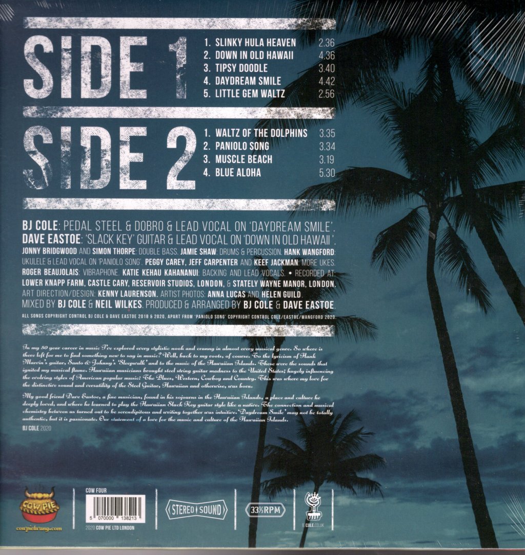 BJ Cole with Dave Eastoe - Daydream Smile - Lp