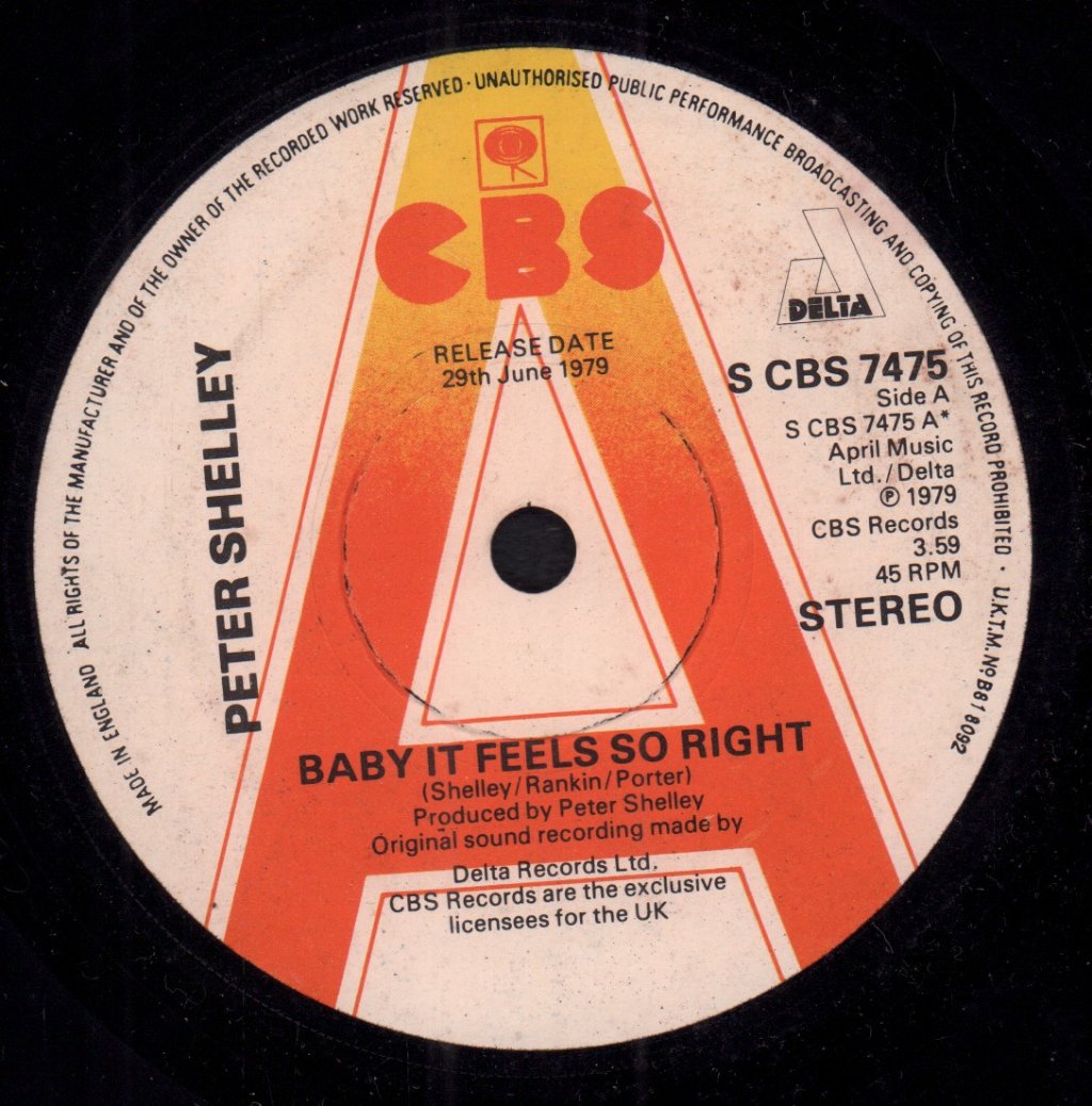 Peter Shelley - Baby It Feels So Right - 7 Inch
