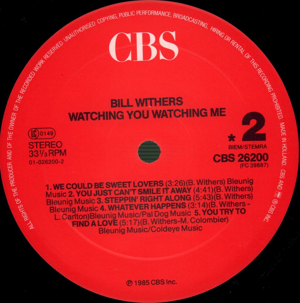Bill Withers - Watching You Watching Me - Lp