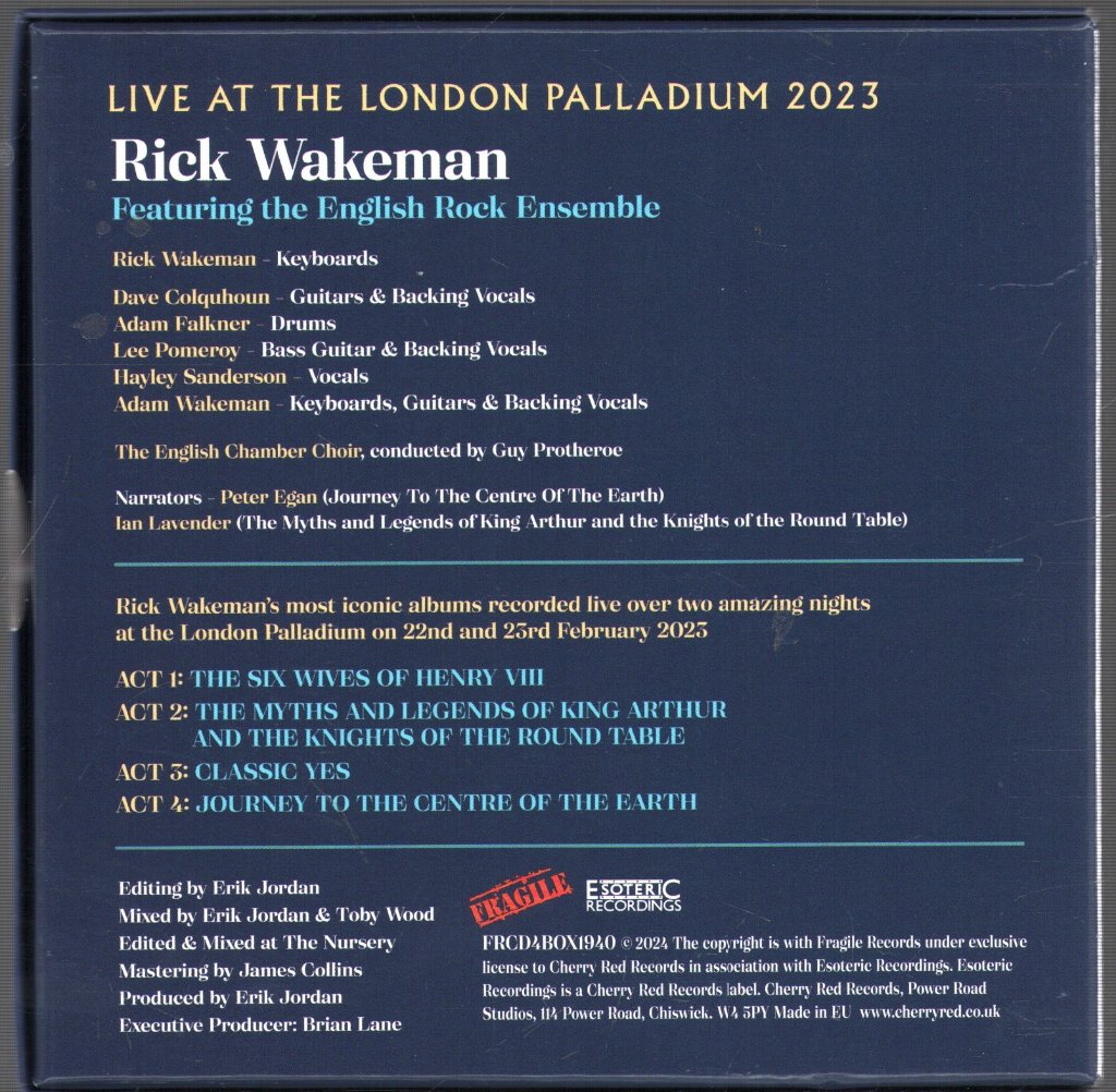 Rick Wakeman - Live At The London Palladium 2023 - Cd Set