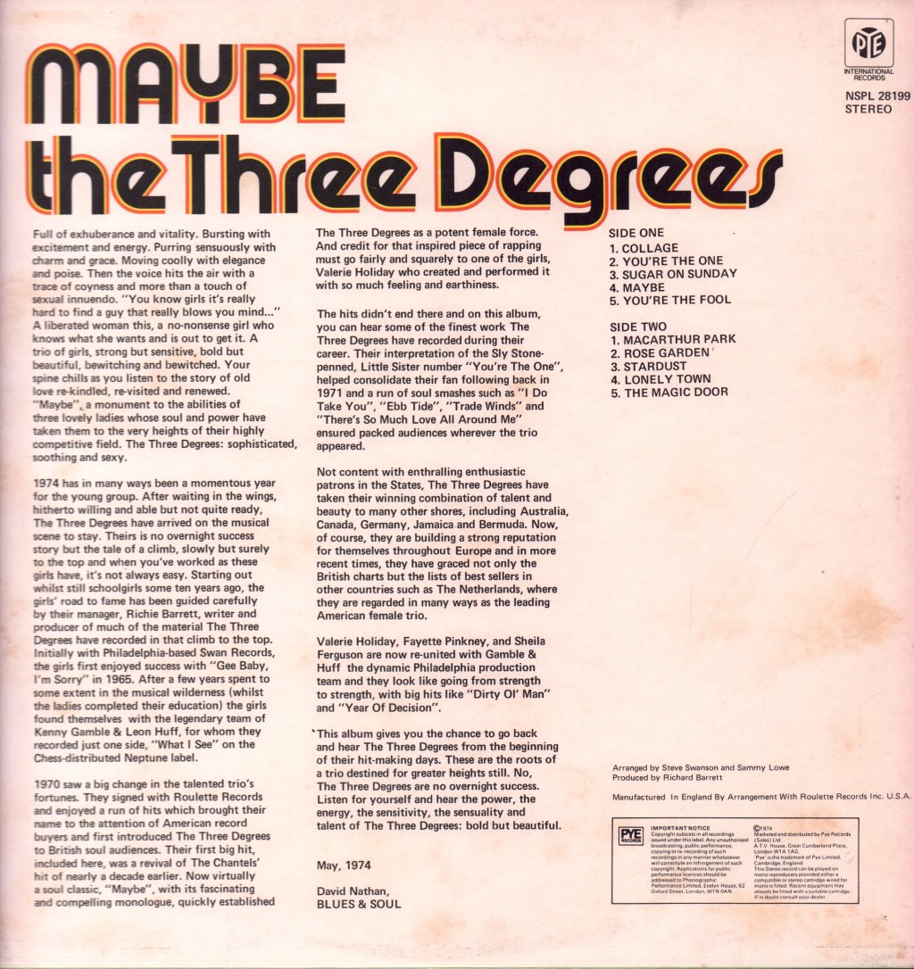 Three Degrees - Maybe - Lp