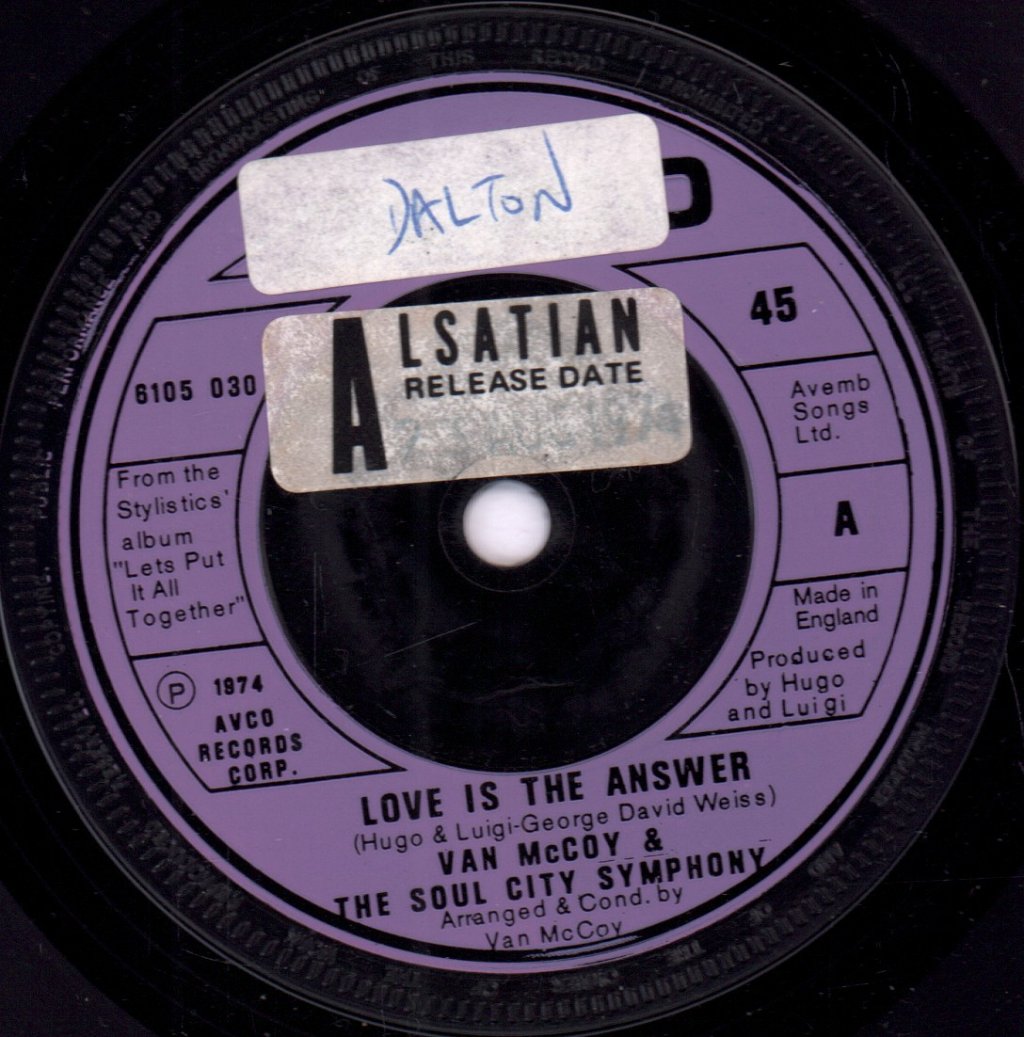 Van McCoy And The Soul City Symphony - Love Is The Answer - 7 Inch