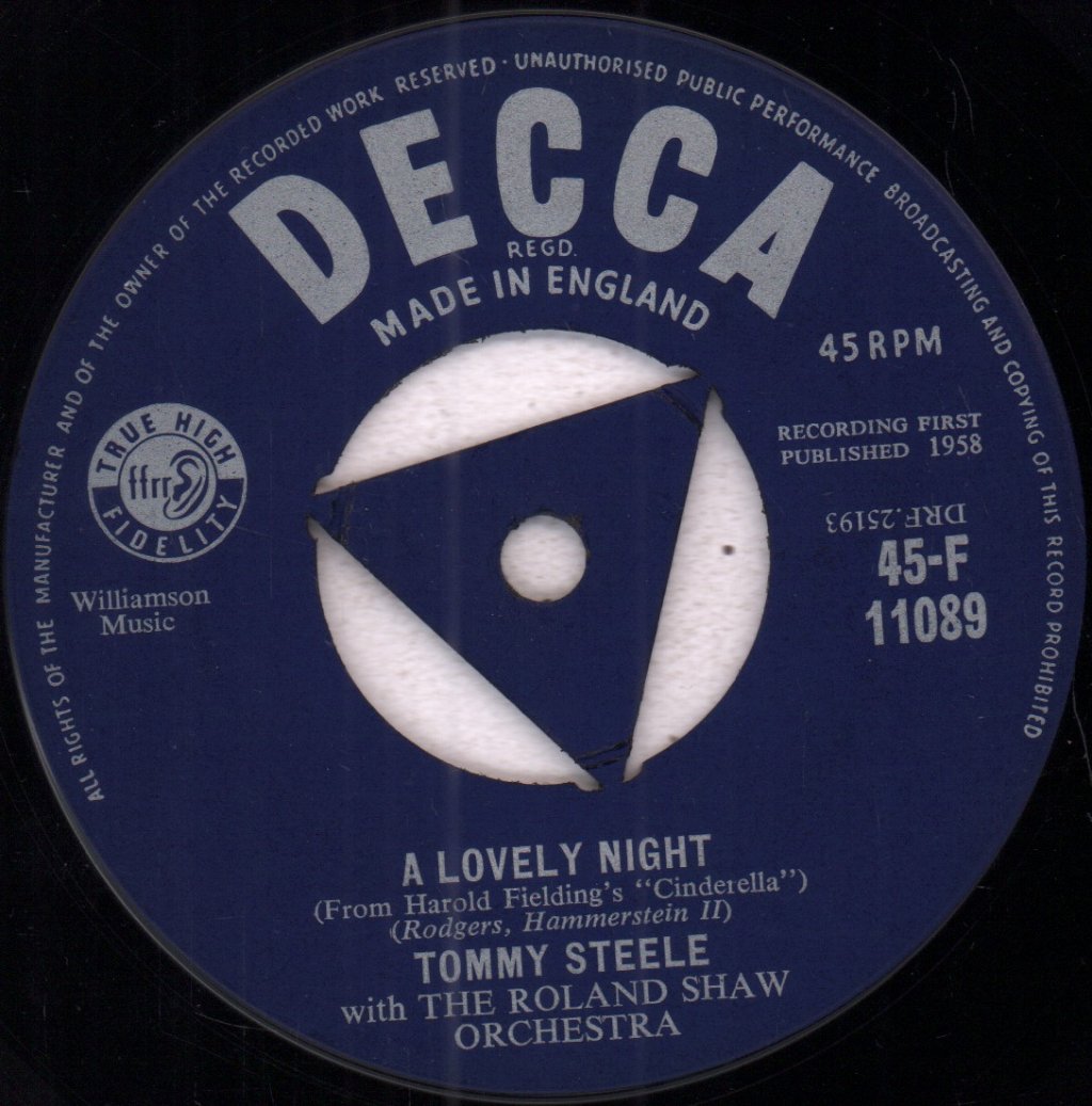 Tommy Steele - A Lovely Night - 7 Inch