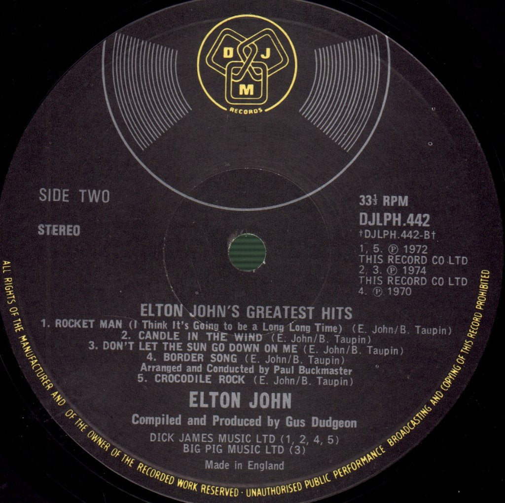 Elton John - Greatest Hits - Lp