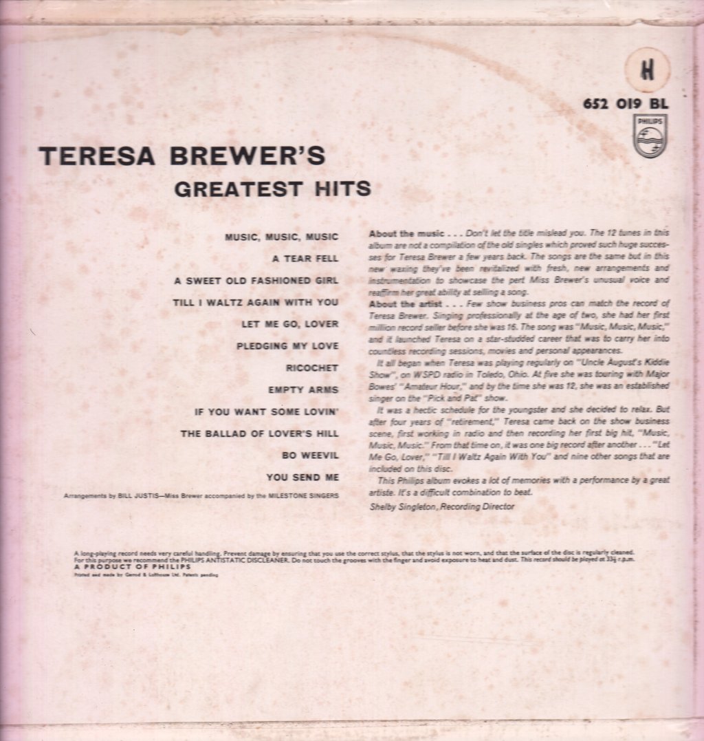 Teresa Brewer - Greatest hits - Lp