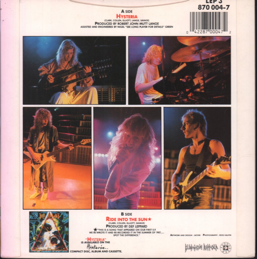 Def Leppard - Hysteria - 7 Inch