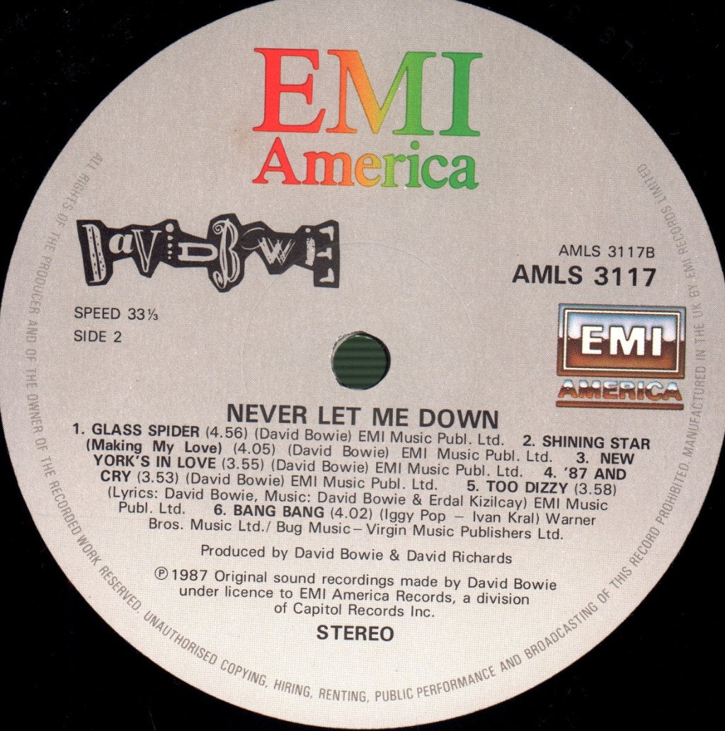 David Bowie - Never Let Me Down - Lp