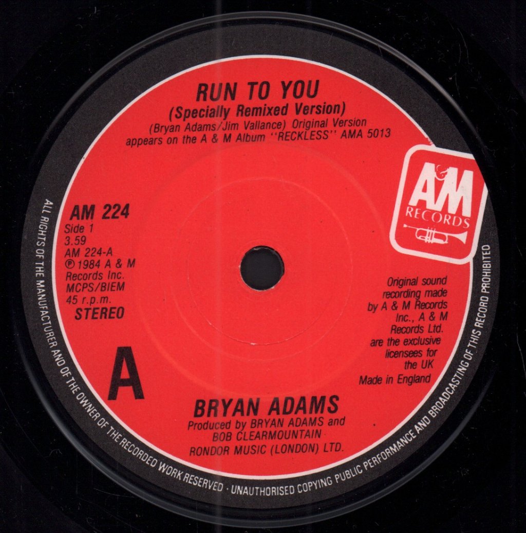 Bryan Adams - Run To You - 7 Inch
