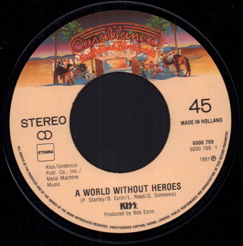 Kiss - A World Without Heroes - 7 Inch