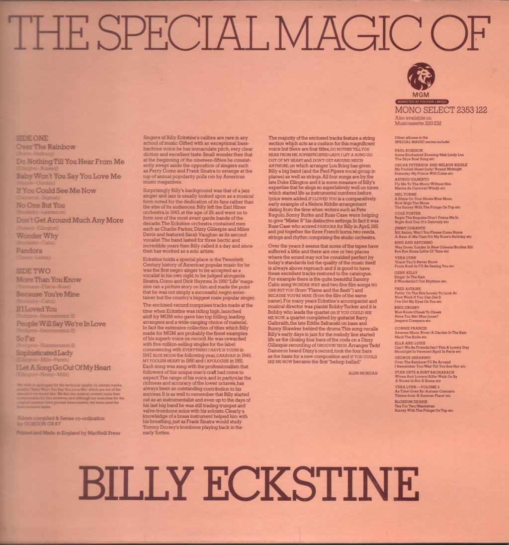 Billy Eckstine - Special Magic Of - Lp