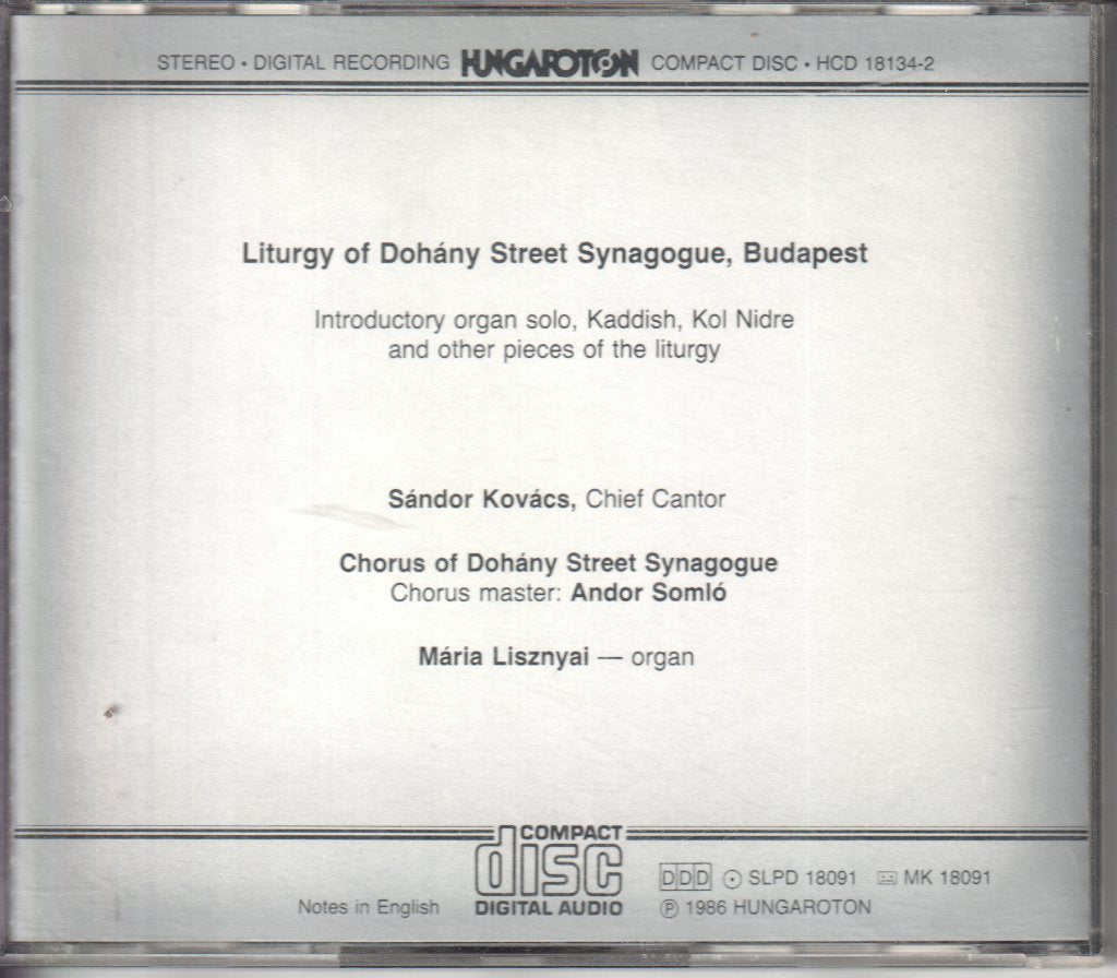 sandor kovacs - Liturgy Of Dohány Street Synagogue - Cd